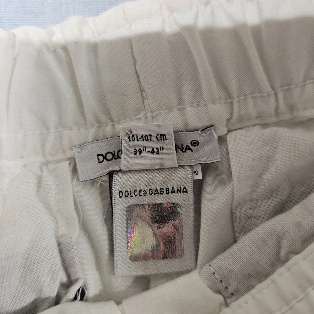 Dolce & Gabbana Kids Trousers Size 4 White 39